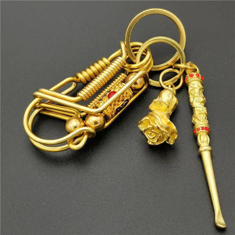 Móc khóa handmade bằng đồng và inox